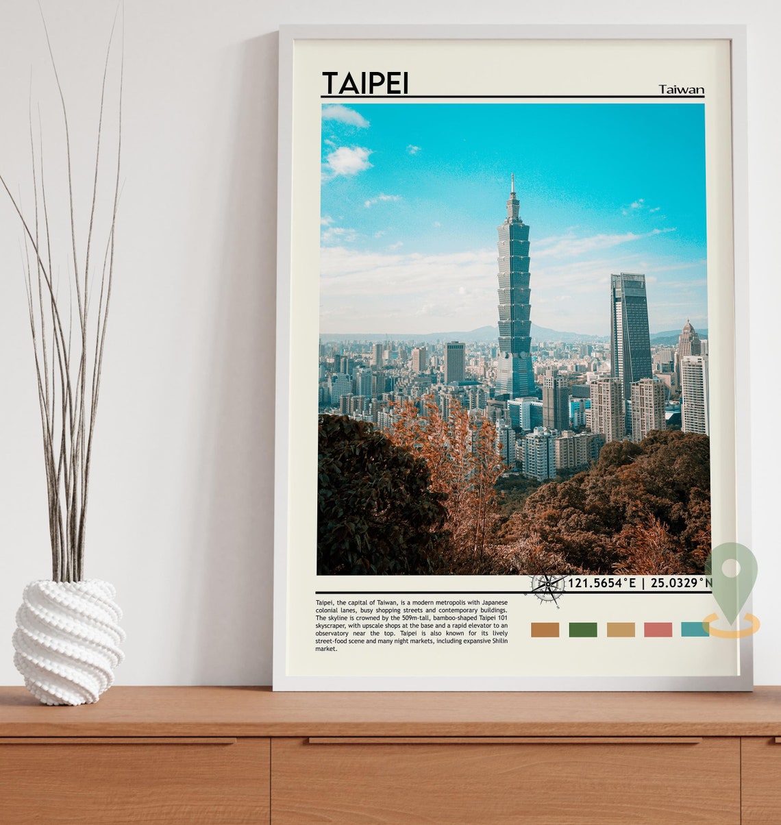 Taipei Print Taipei Art Taipei Photo Taipei Poster Print Taipei Painting Taiwan Poster Taipei Artwork Taipei Gift Taipei City - Image 3