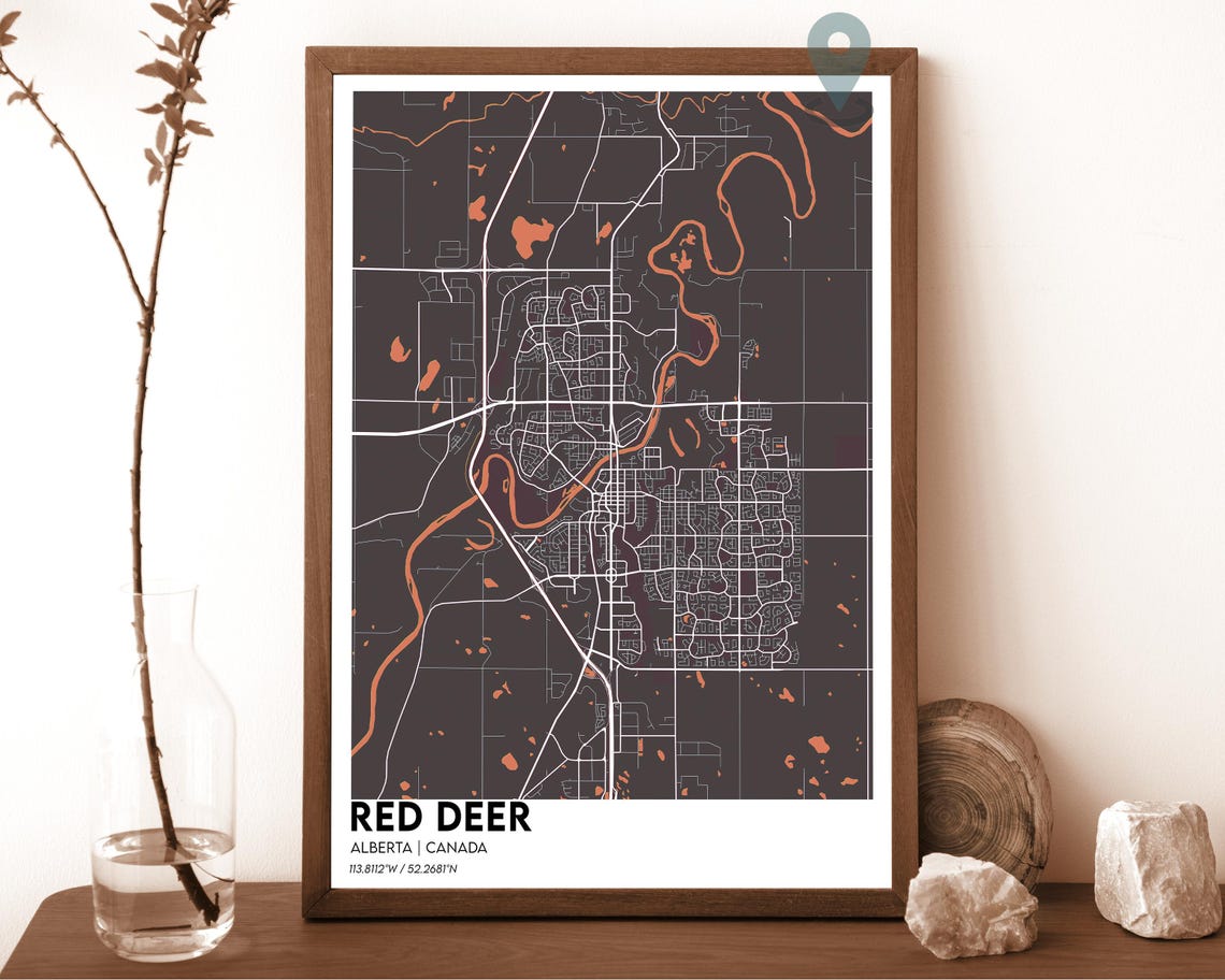 Red Deer Alberta Canada Light Minimalist City Map Home Decor Poster - Image 5
