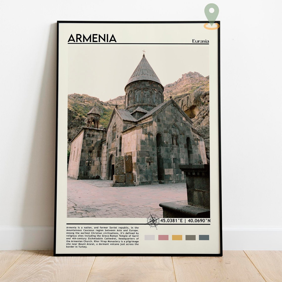 Armenia Print Armenia Art Armenia Poster Armenia Photo Armenia Poster Print Armenia Painting Yerevan Travel Poster Vintage Poster - Image 2