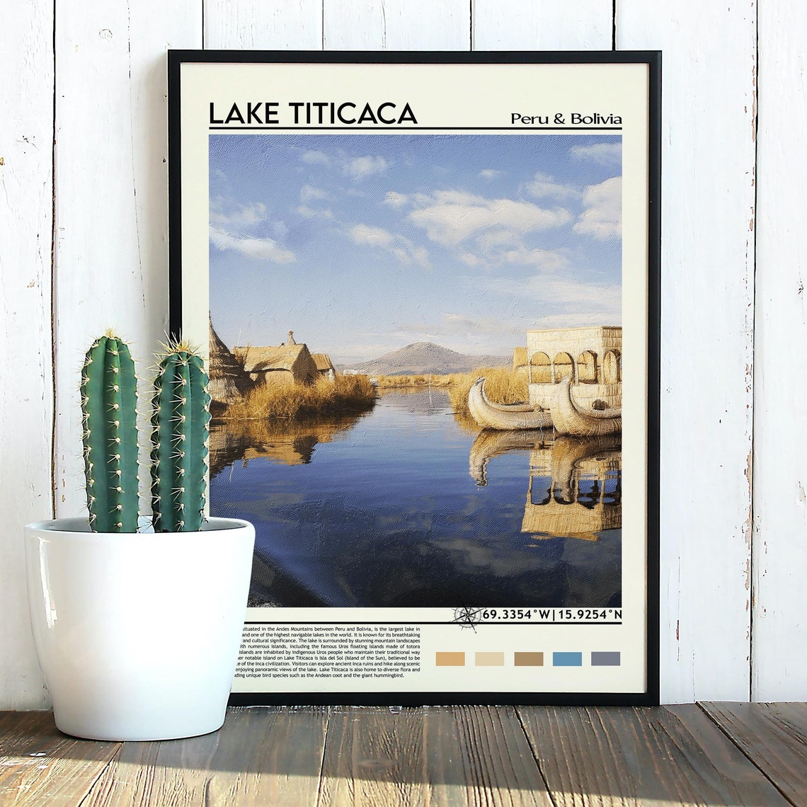 Lake Titicaca Travel Print Lake Titicaca Travel Poster Lake Titicaca Design Lake Titicaca Wall Art Lake Titicaca Painting - Image 3