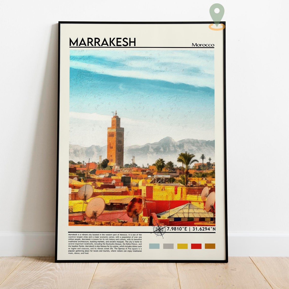 Marrakesh Morocco Koutoubia Minaret Old Medina Sunset Poster - Image 2