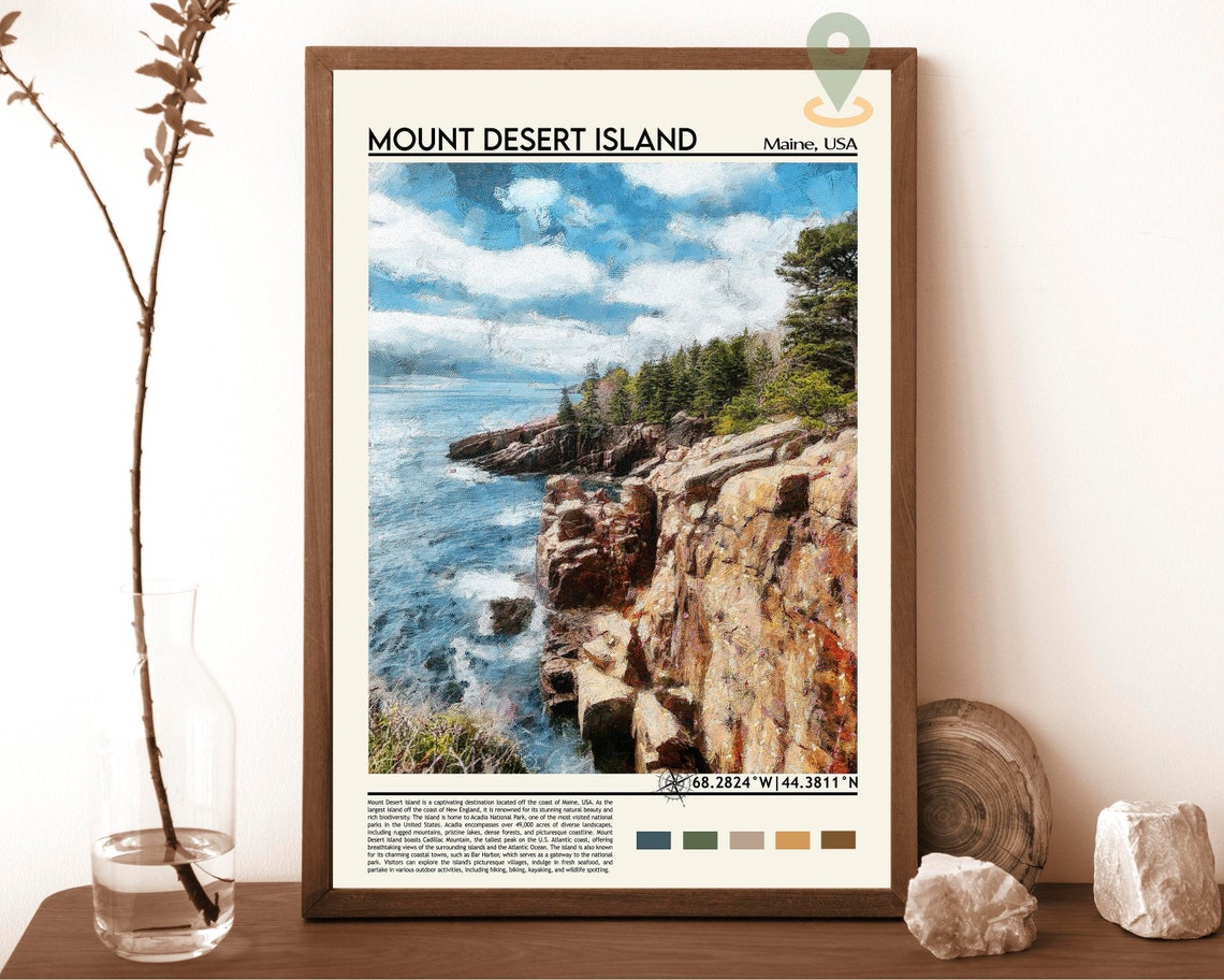 Mount Desert Island Maine Rocky Acadia Coastline Photo Poster