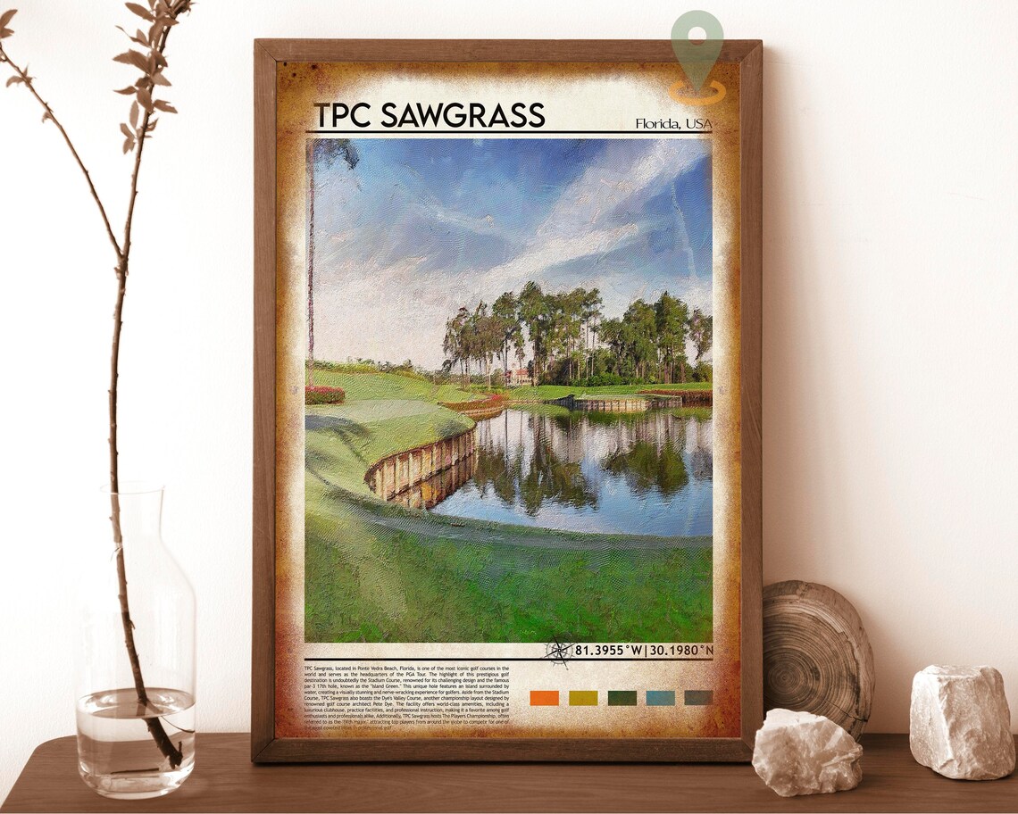 TPC Sawgrass Florida Island Green Golf Course PGA Sports Poster - Image 6