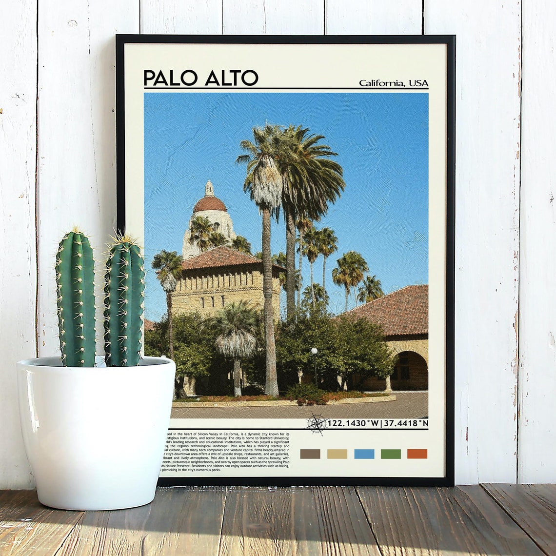 Palo Alto Print Palo Alto Poster Palo Alto Wall Art Palo Alto Travel Palo Alto Art Print Palo Alto Artwork California Print Palo Alto - Image 3