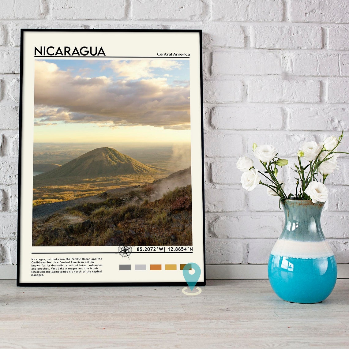 Nicaragua Print Vintage Poster Nicaragua Wall Art Nicaragua Poster Nicaragua Photo Nicaragua Map Nicaragua Wall Decor - Image 4