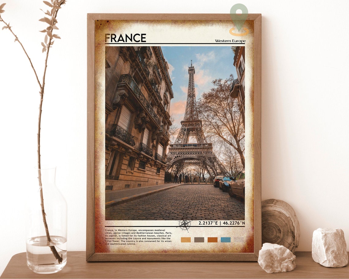 France Print Vintage Poster France Wall Art France Poster France Photo France Poster Print France Wall Dcor - Image 6