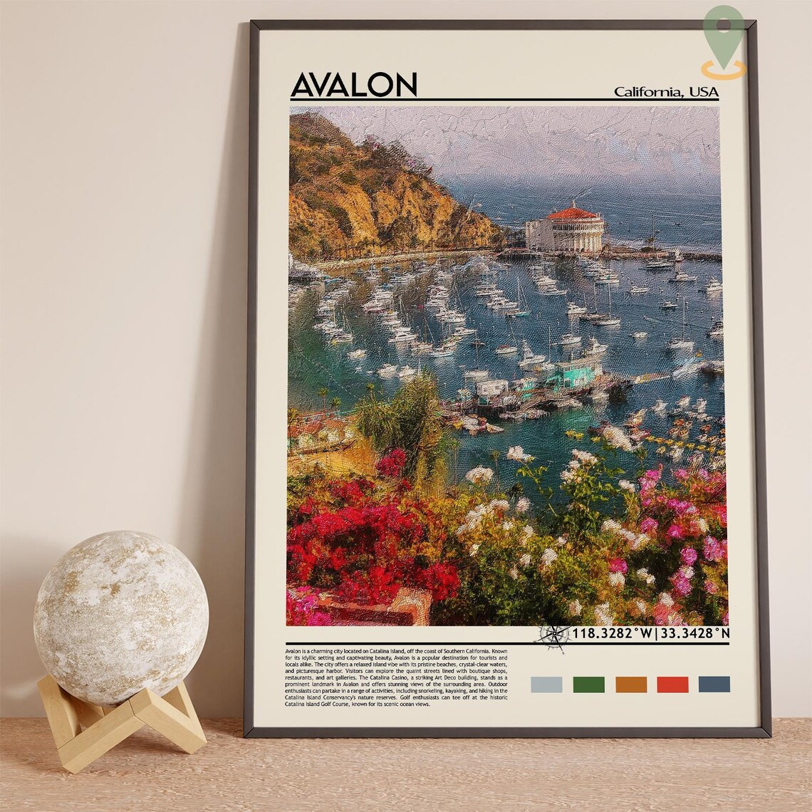 Avalon California Catalina Island Harbor Casino View Travel Poster - Image 3