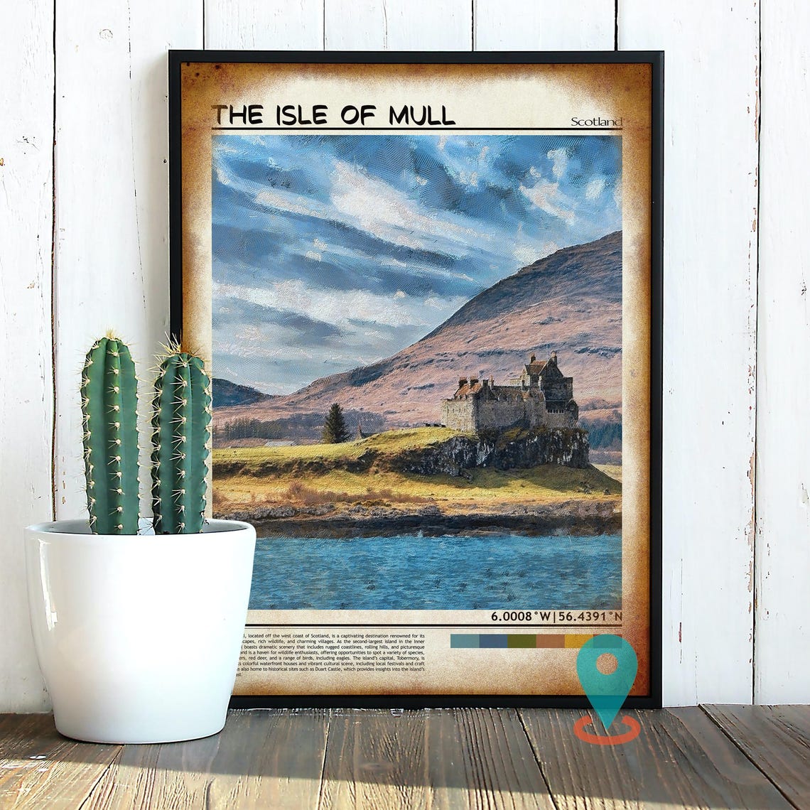 Isle of Mull Scotland Castle Painterly Landscape Travel Poster - Image 4