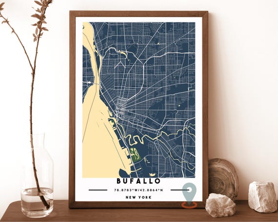 Buffalo Map Buffalo Map Print Buffalo Wall Art Buffalo Travel Poster Buffalo Poster Buffalo Photo Buffalo City Map Buffalo New York