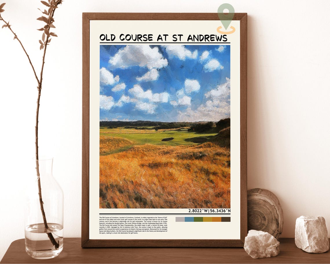 Old Course At St Andrews Scotland Home Of Golf Links Coordinate Poster