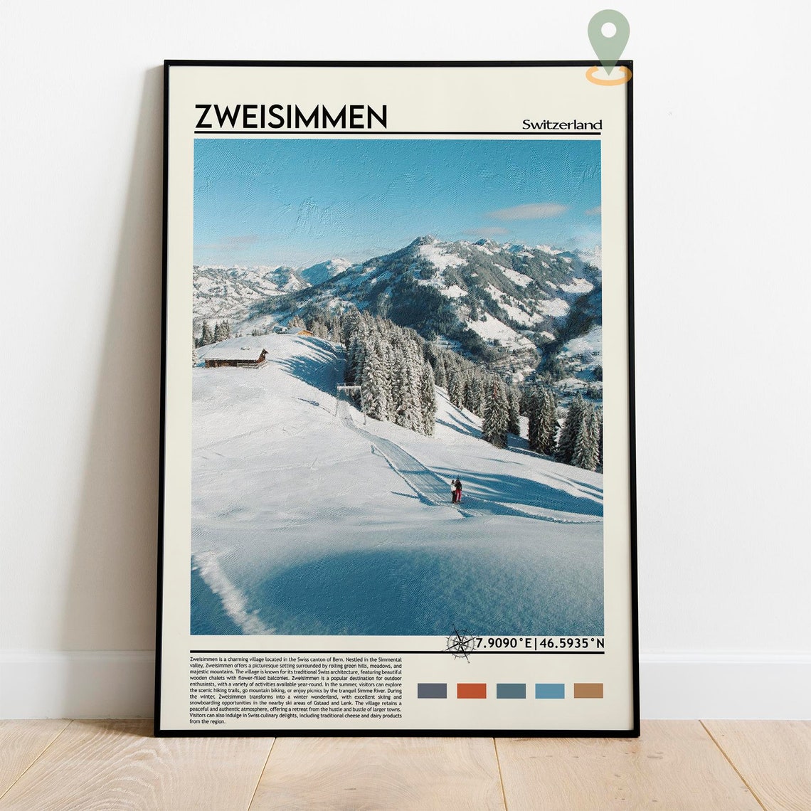Zweisimmen Print Zweisimmen Poster Zweisimmen Wall Art Zweisimmen Travel Zweisimmen Art Print Zweisimmen Artwork Switzerland Print - Image 2