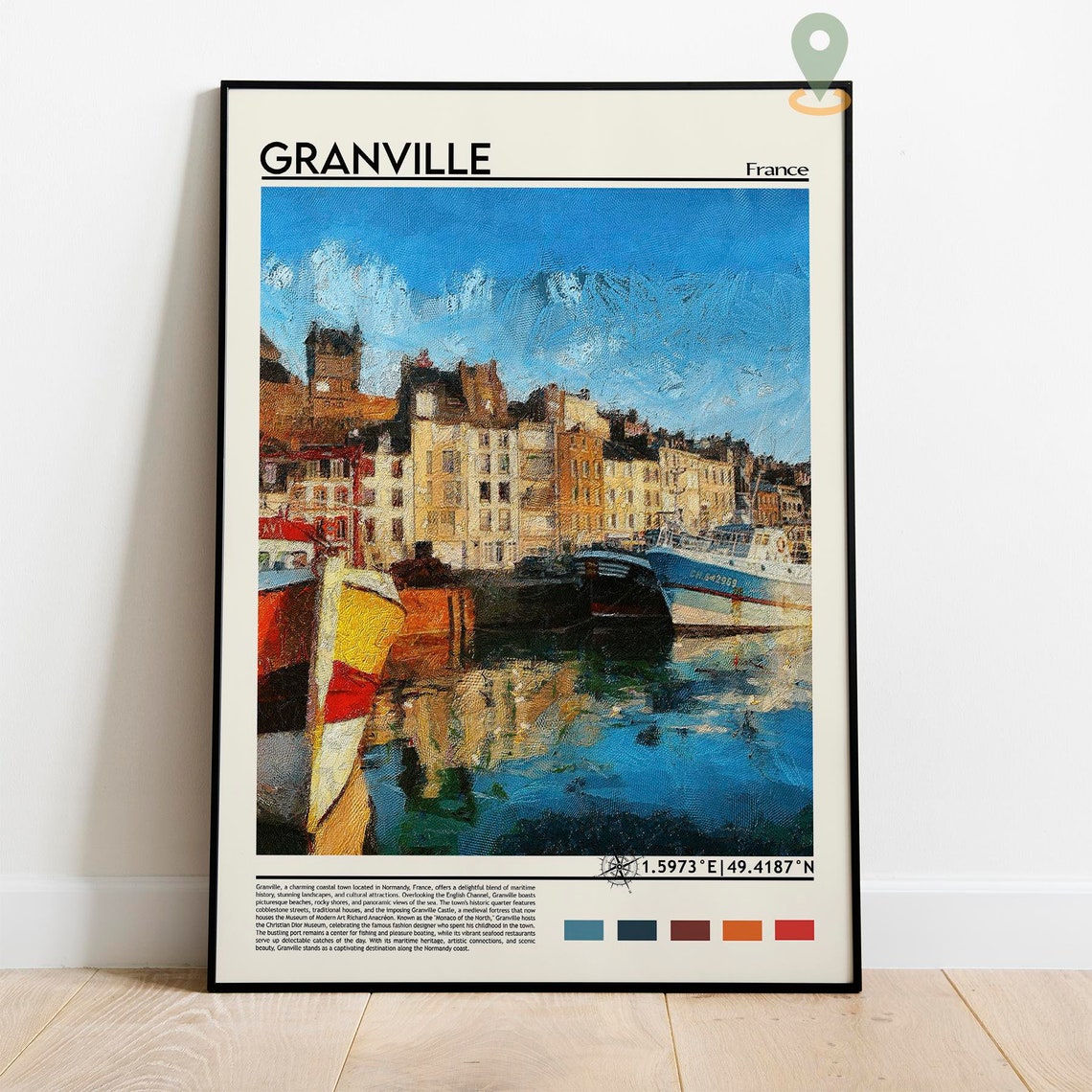 Granville Print Granville Poster Granville Wall Art Granville Travel Print Granville Art Print Granville Artwork France Travel Print - Image 2
