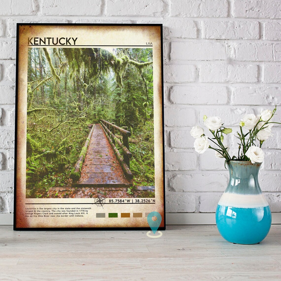 Kentucky Print Vintage Poster Kentucky Wall Art Kentucky Poster Kentucky Photo Kentucky Poster Print Kentucky Wall Decor Usa Poster - Image 2