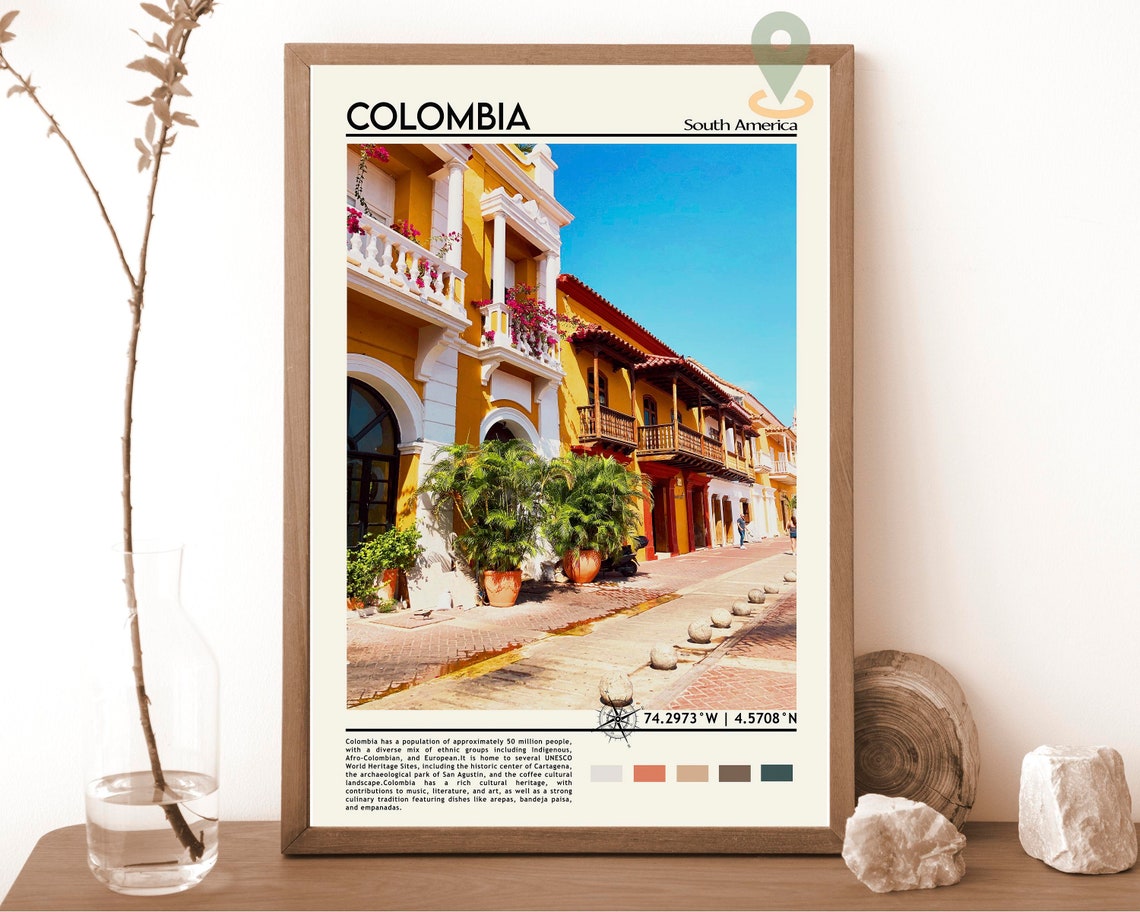 Colombia Print Colombia Art Colombia Poster Colombia Photo Colombia Poster Print Colombia Painting Bogot Travel Poster Vintage Art