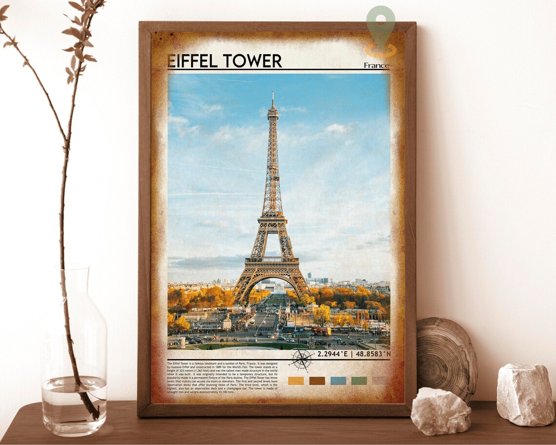 Eiffel Tower Paris France Autumn Landmark Photography Poster - Image 6
