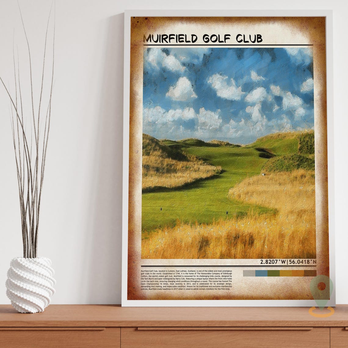 Muirfield Golf Club Scotland Fairway Golden Fields Poster Art - Image 3
