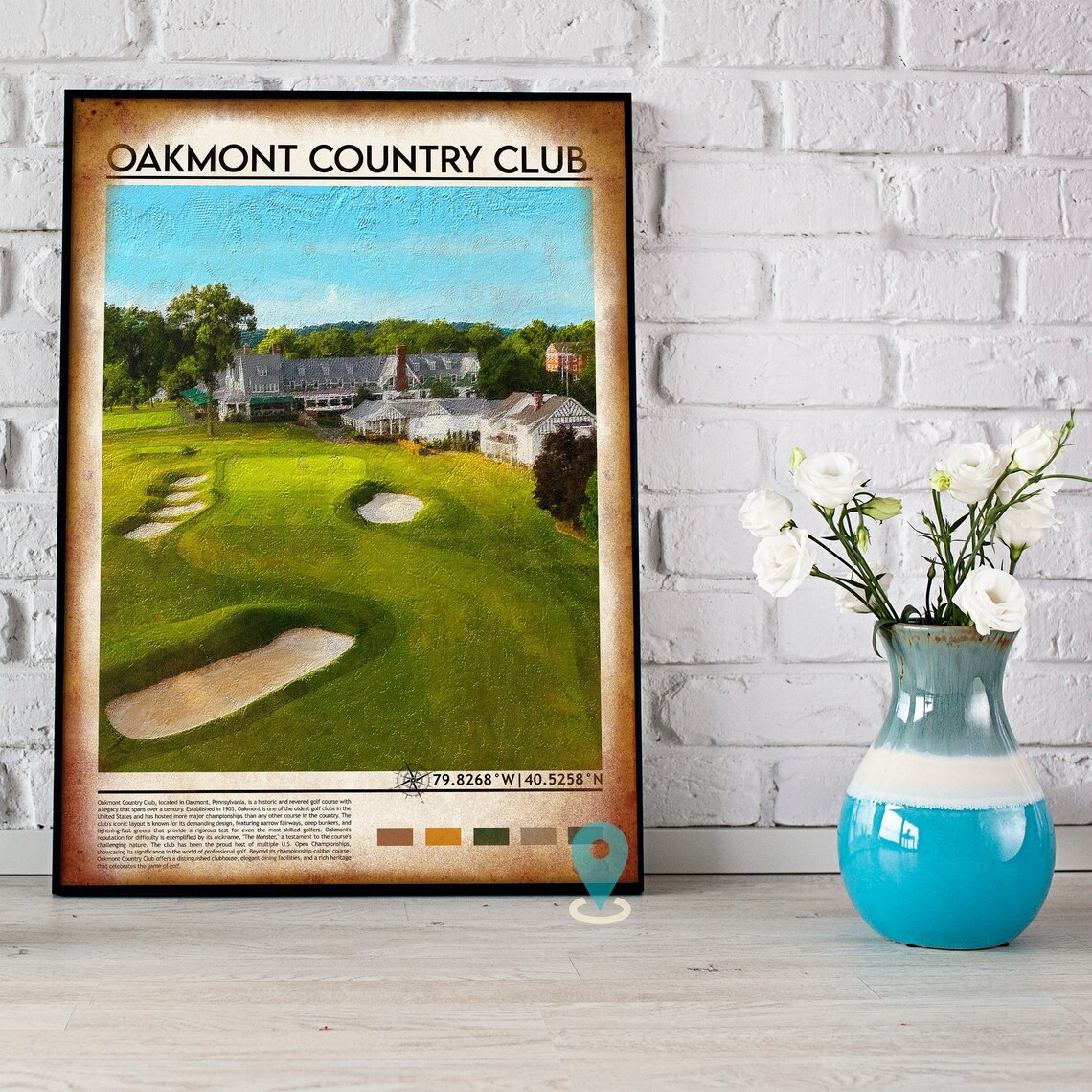 Oakmont Country Club Pennsylvania Championship Golf Course Poster - Image 4