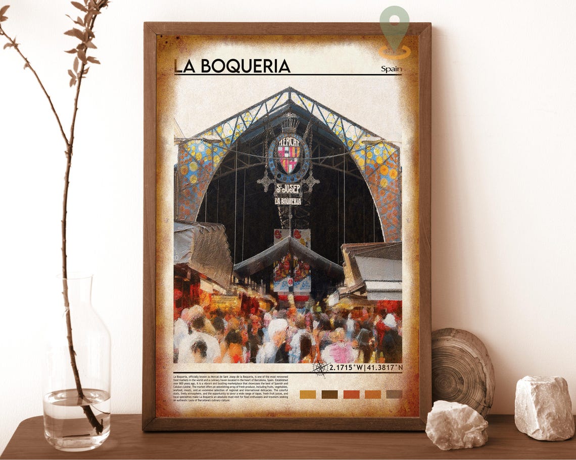 La Boqueria Print La Boqueria Wall Art La Boqueria Poster La Boqueria Photo La Boqueria Poster Print La Boqueria Barcelona Las Ramblas - Image 6