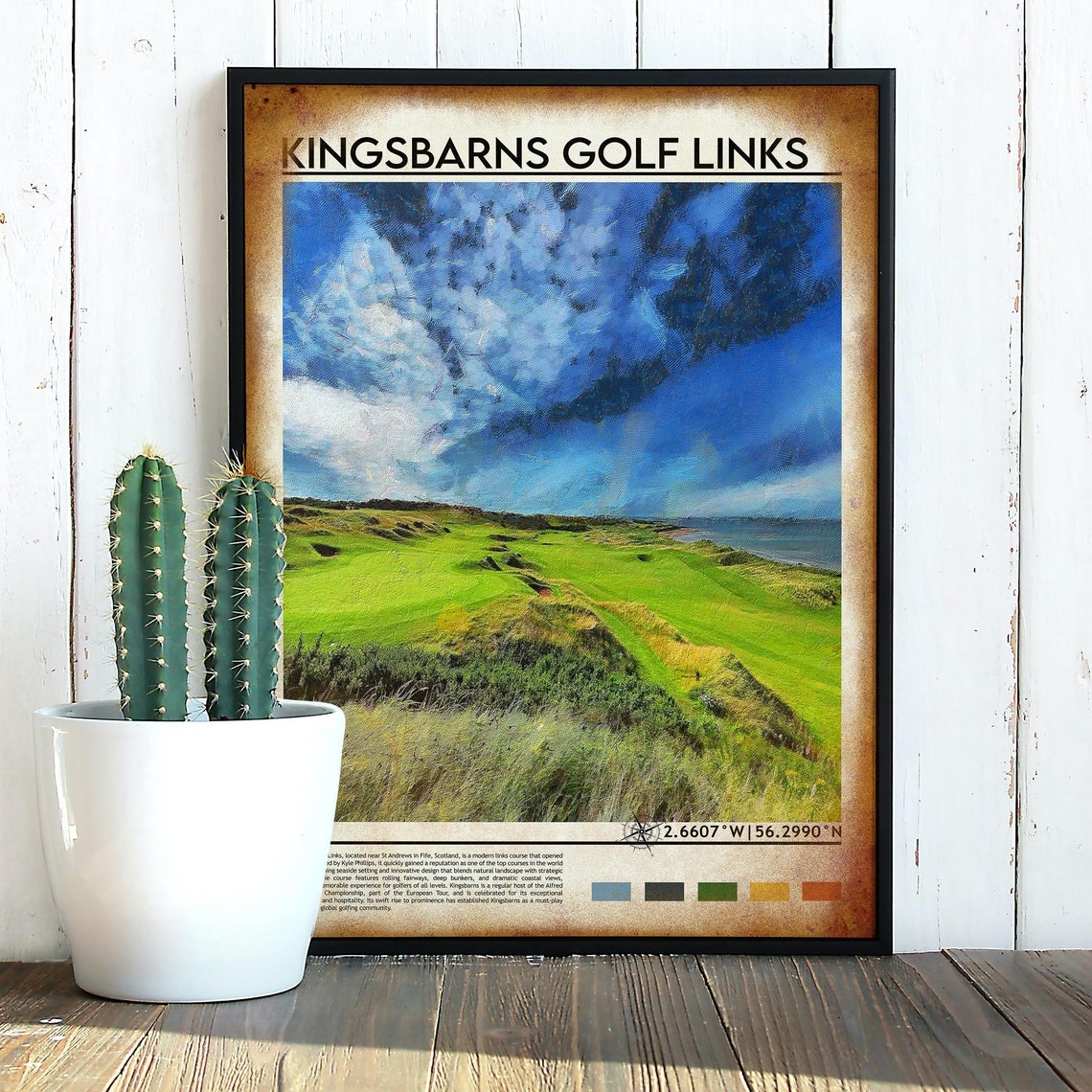 Kingsbarns Golf Links Scotland Coastal Course Sea View Sports Poster - Image 4