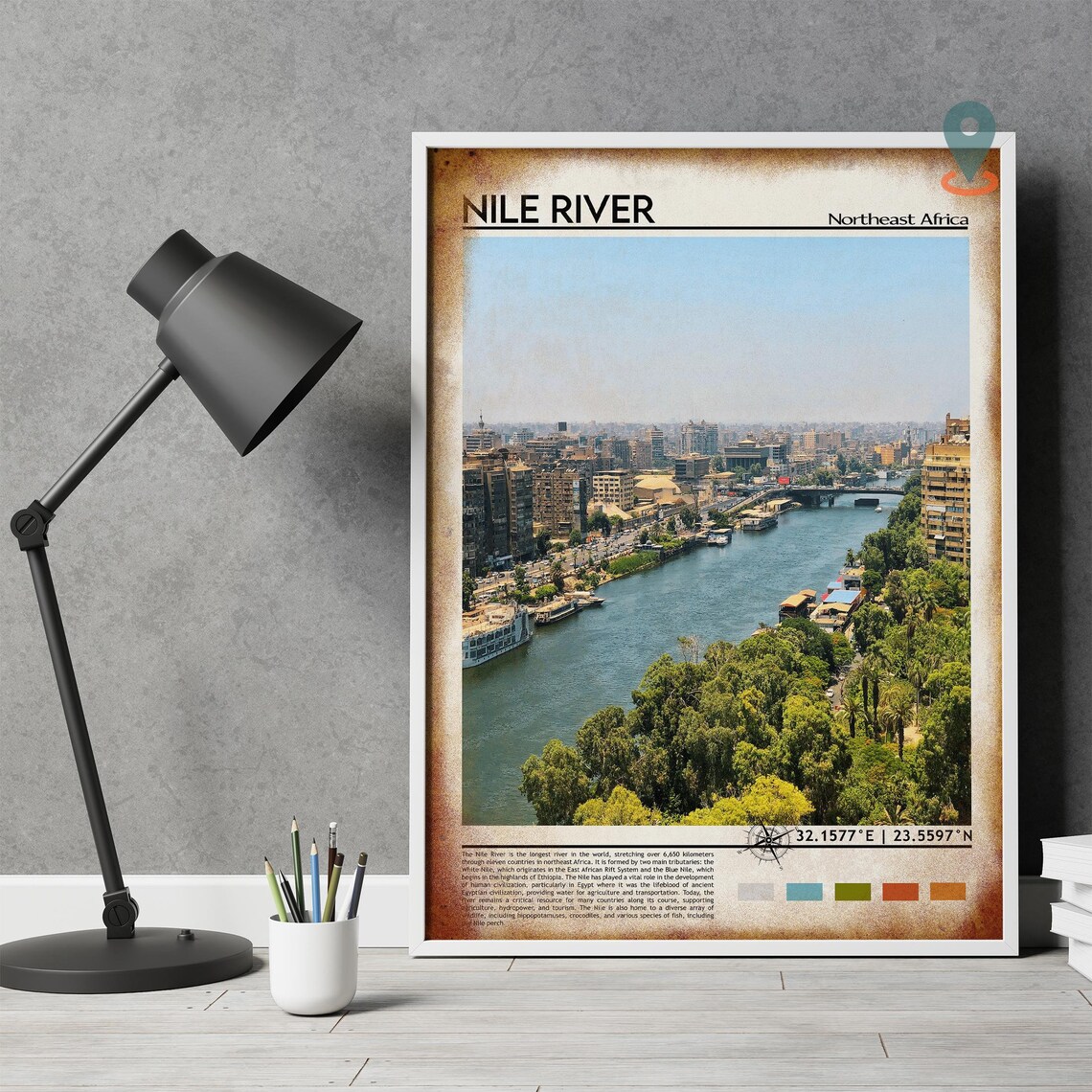 Nile River Cairo City View Northeast Africa River Travel Poster - Image 4