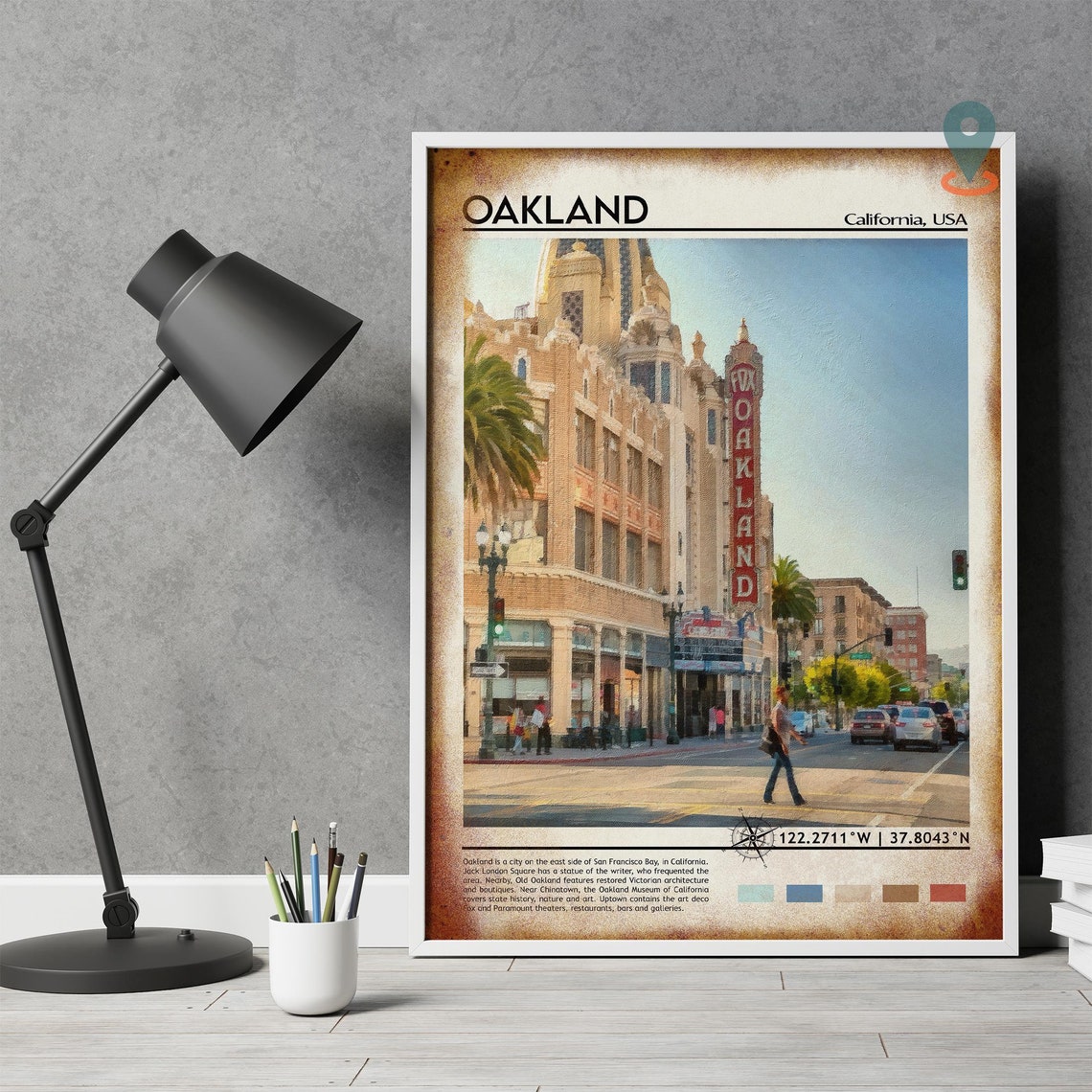 Oakland Print Oakland Photo Oakland Poster Oakland Painting Oakland Art Work Oakland City California Poster Oakland Gift Oakland - Image 4