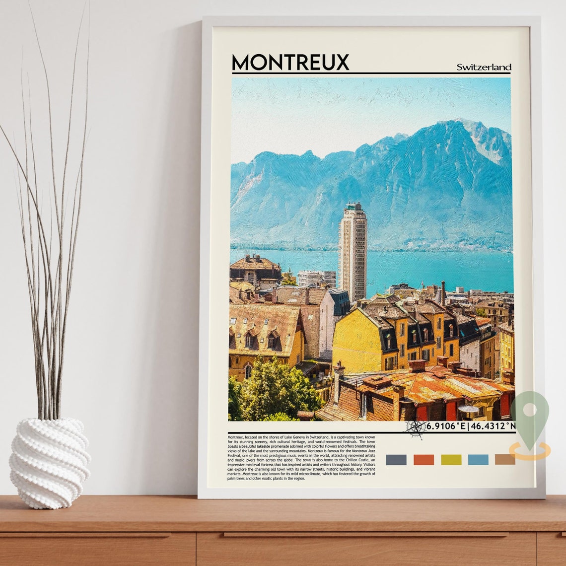 Montreux Print Montreux Poster Montreux Wall Art Montreux Travel Montreux Art Print Montreux Artwork Montreux Photo Switzerland Print - Image 5