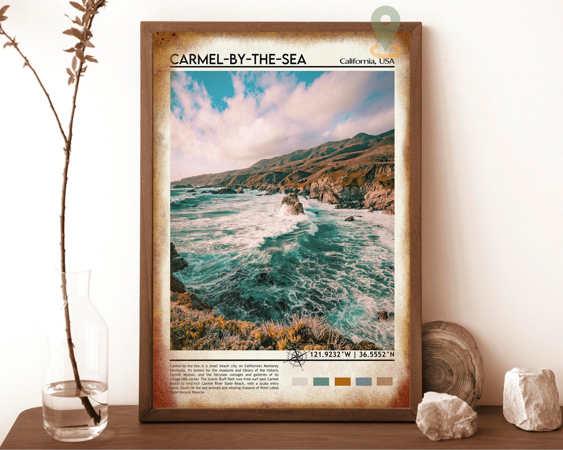 Carmel by the Sea California Rocky Coast Ocean Waves Photo Poster - Image 6