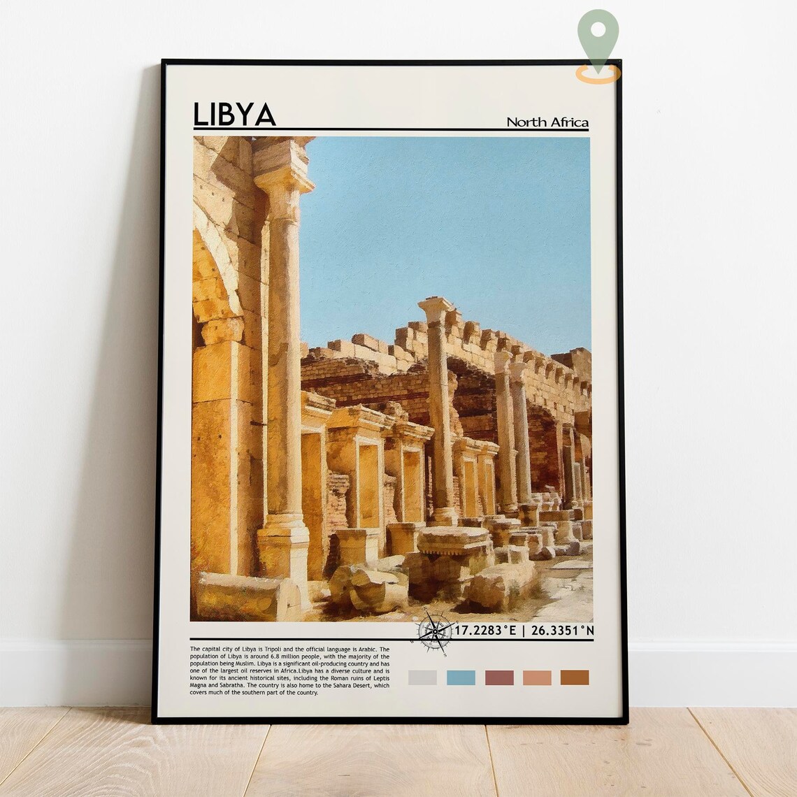 Libya North Africa Ancient Roman Ruins of Leptis Magna Poster - Image 2