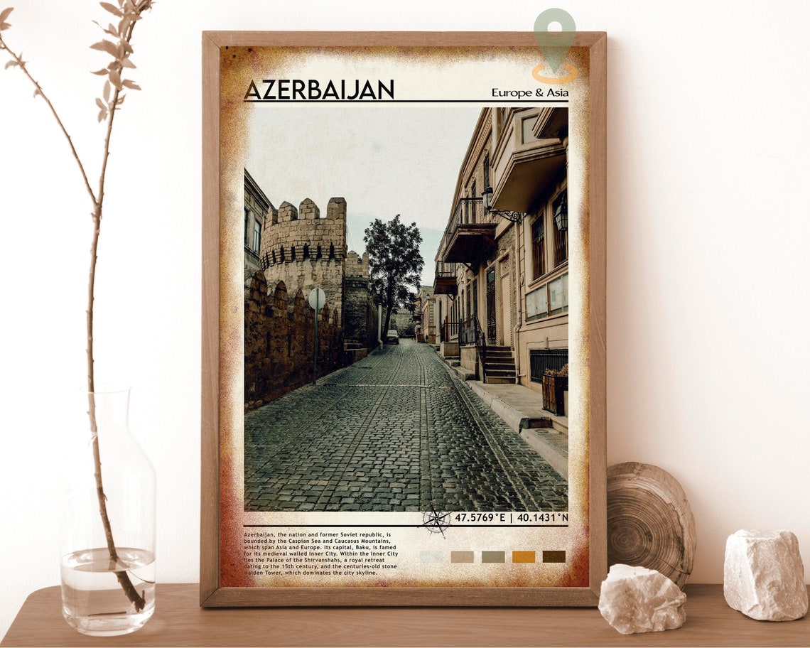 Azerbaijan Print Vintage Poster Azerbaijan Art Azerbaijan Poster Azerbaijan Photo Azerbaijan Poster Print Azerbaijan Wall Decor Baku - Image 6