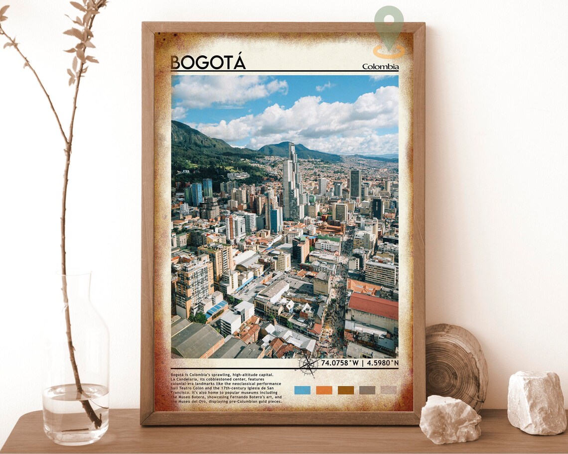 Bogota Colombia Andes Mountain City Aerial Travel Photo Poster - Image 6