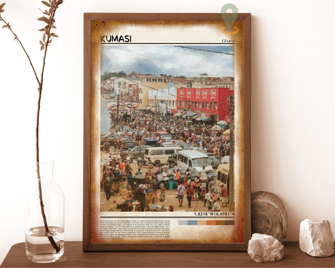 Kumasi Print Kumasi Wall Art Kumasi Poster Kumasi Photo Kumasi Poster Print Kumasi Travel Poster Kumasi Ghana Kumasi City Poster - Image 6