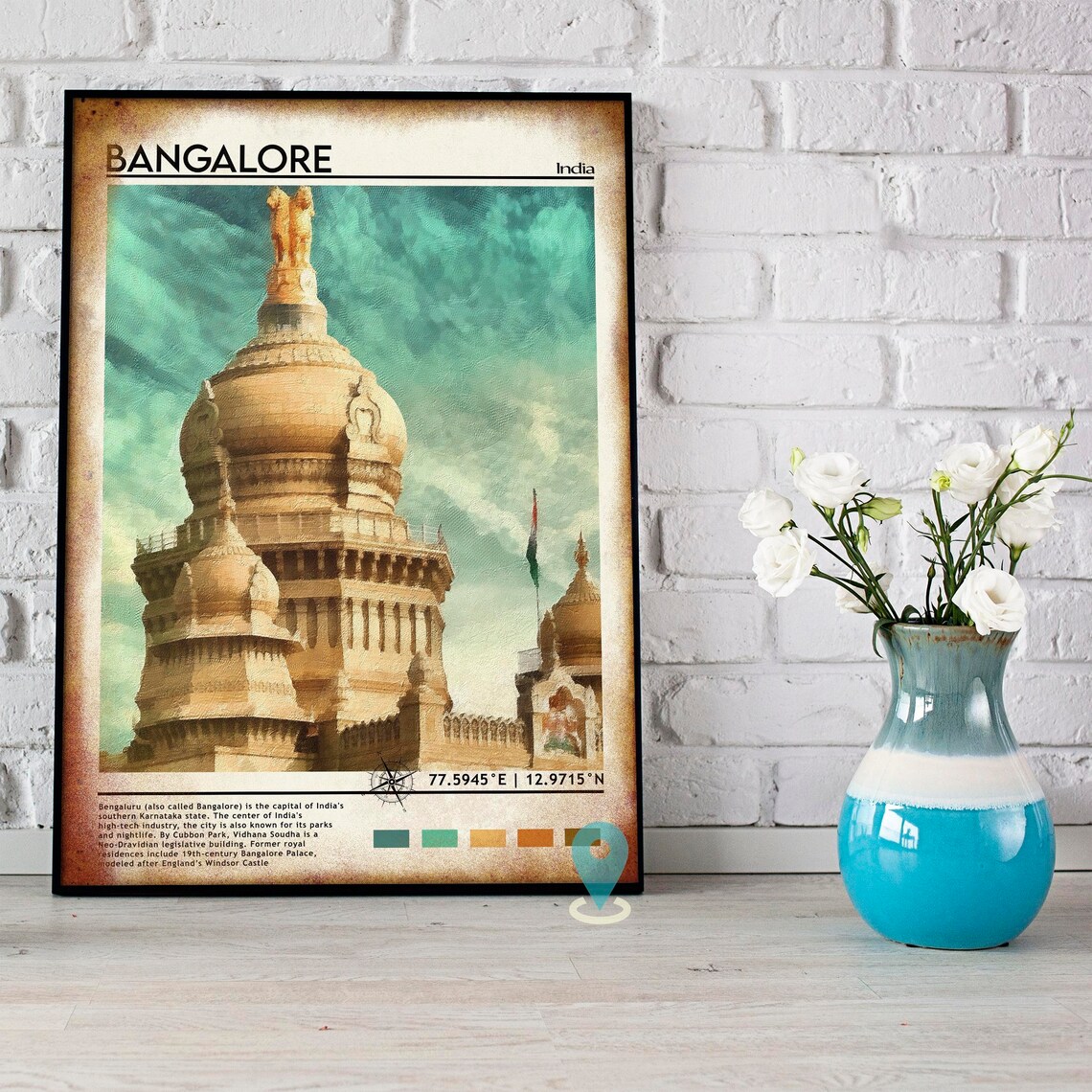Bangalore India Vidhana Soudha Domed Palace Heritage Travel Poster - Image 3