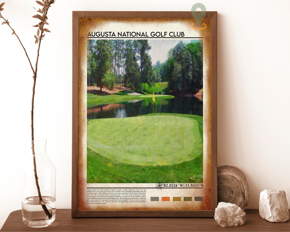Augusta National Golf Club Georgia Masters Course Travel Poster - Image 6