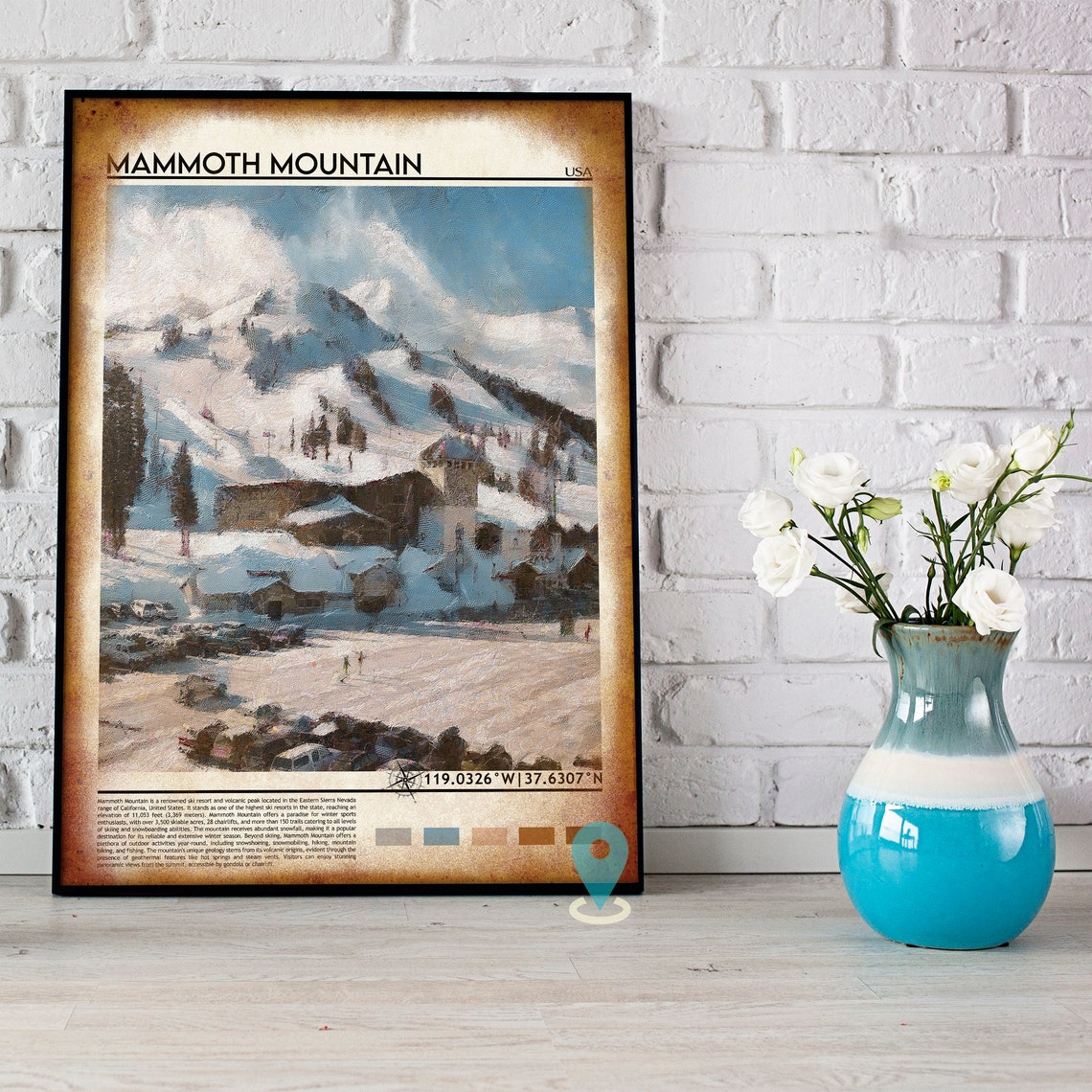 Mammoth Mountain California Ski Resort Art Painting Poster Home Decor - Image 4