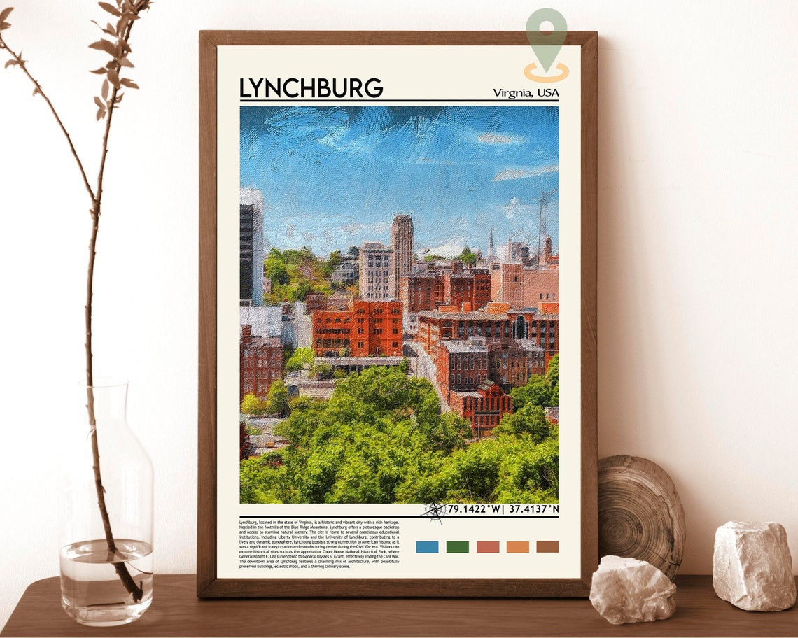Lynchburg Print Lynchburg Poster Lynchburg Wall Art Lynchburg Travel Print Lynchburg Art Print Lynchburg Artwork Virginia Print
