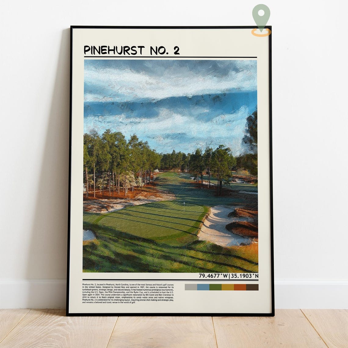 Pinehurst No 2 North Carolina Golf Course Fairway Sunset Art Poster - Image 4