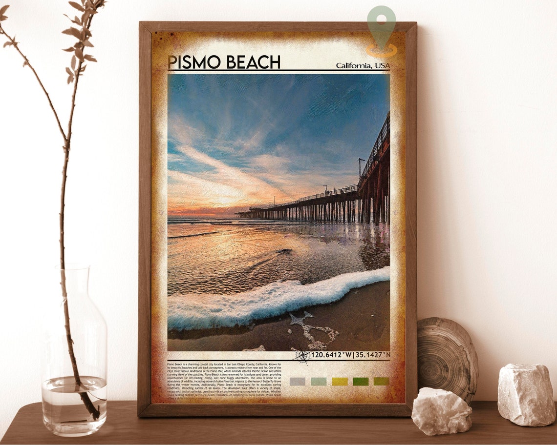 Pismo Beach Print Pismo Beach Poster Pismo Beach Wall Art Pismo Beach Travel Pismo Beach Art Print Pismo Beach California Print - Image 6