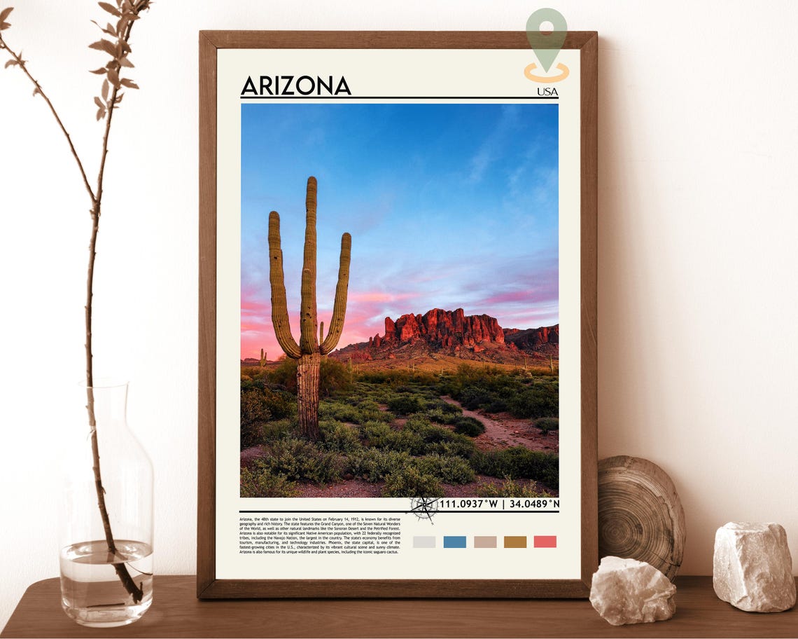 Arizona Print Arizona Photo Arizona Poster Arizona Painting Arizona Artwork Arizona City Phoenix Poster Arizona Gift Arizona State