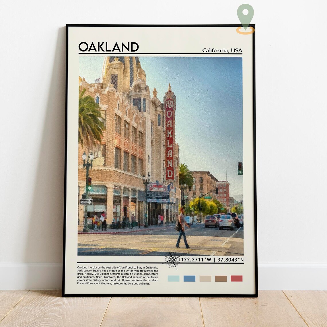 Oakland California Fox Theatre Broadway Travel Poster Street - Image 5