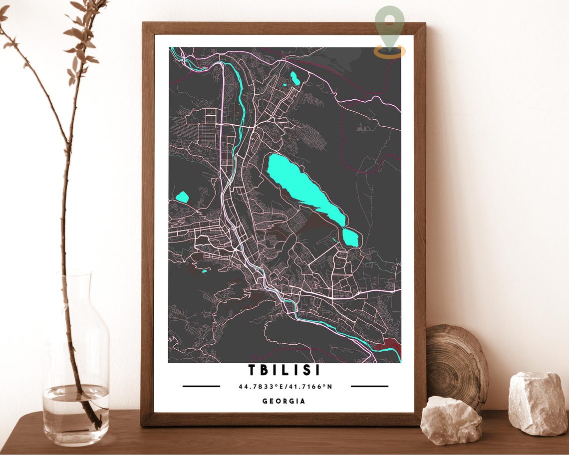 Tbilisi Georgia City Map Art Poster Black White Minimalist Decor - Image 5
