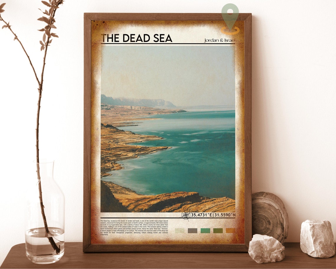 Dead Sea Print Dead Sea Wall Art Dead Sea Poster Dead Sea Photo Dead Sea Poster Print Dead Sea Wall Dcor Dead Sea Travel Poster - Image 6