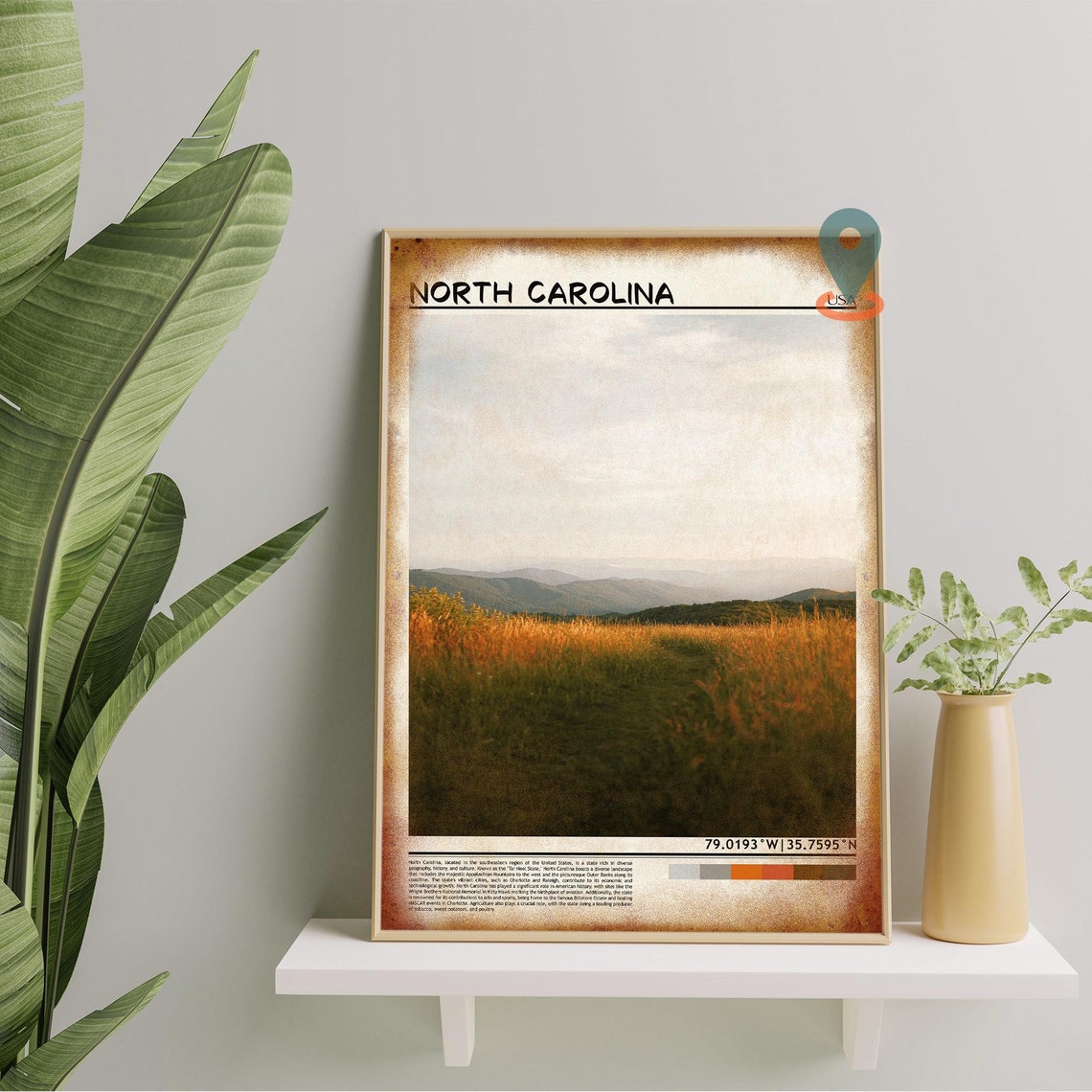 North Carolina Blue Ridge Mountains Meadow Sunset Nature Poster - Image 5