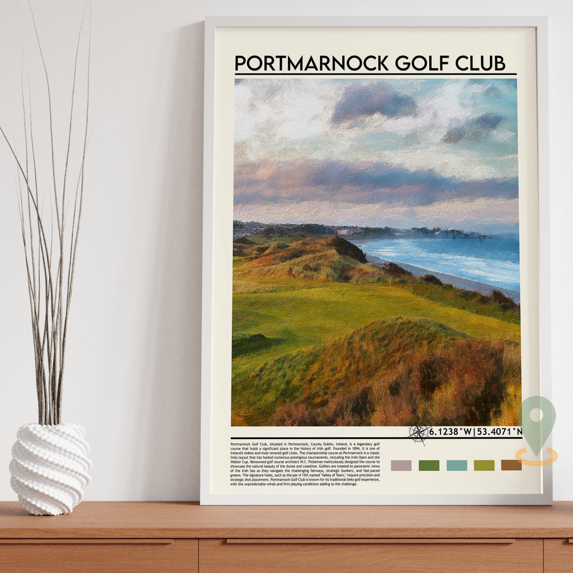 Portmarnock Golf Club Ireland Championship Links Course View Poster - Image 2