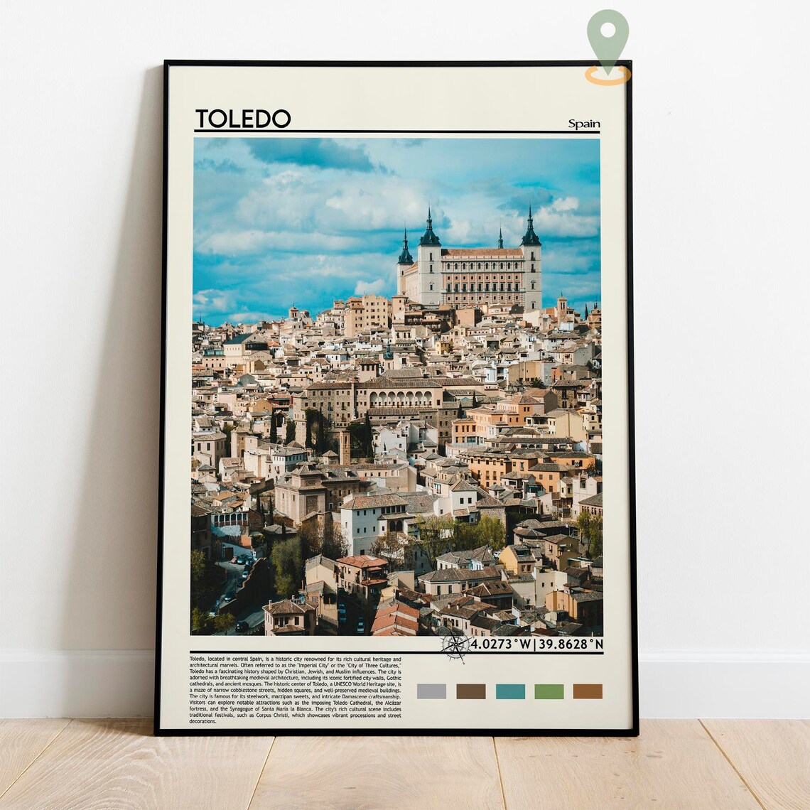 Historic Toledo Spain Alcazar Hilltop Old Town Travel Poster - Image 2