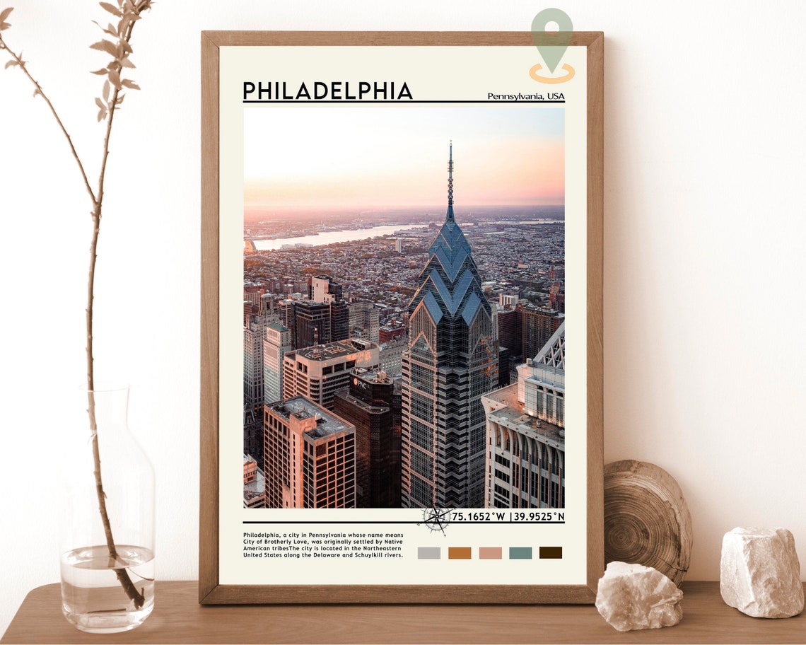 Philadelphia Travel Poster Philadelphia Print Philadelphia Wall Art Philadelphia Vintage Poster Philadelphia Photo Pennsylvania Print