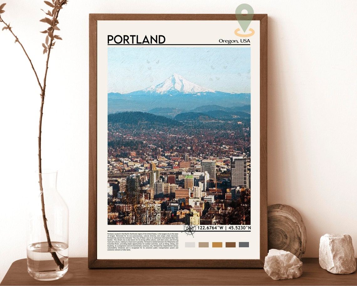 Portland Print Portland Art Portland Poster Portland Photo Portland Poster Print Portland Painting Oregon Travel Poster Portland W