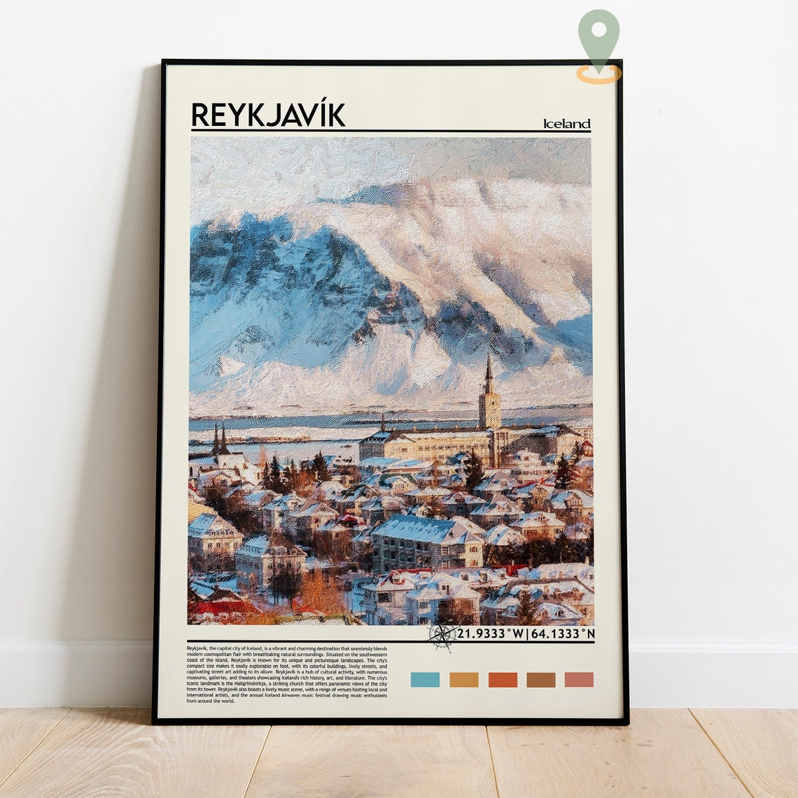 Reykjavik Print Reykjavik Poster Reykjavik Wall Art Reykjavik Travel Print Reykjavik Art Print Reykjavik Artwork Iceland Art Print - Image 2