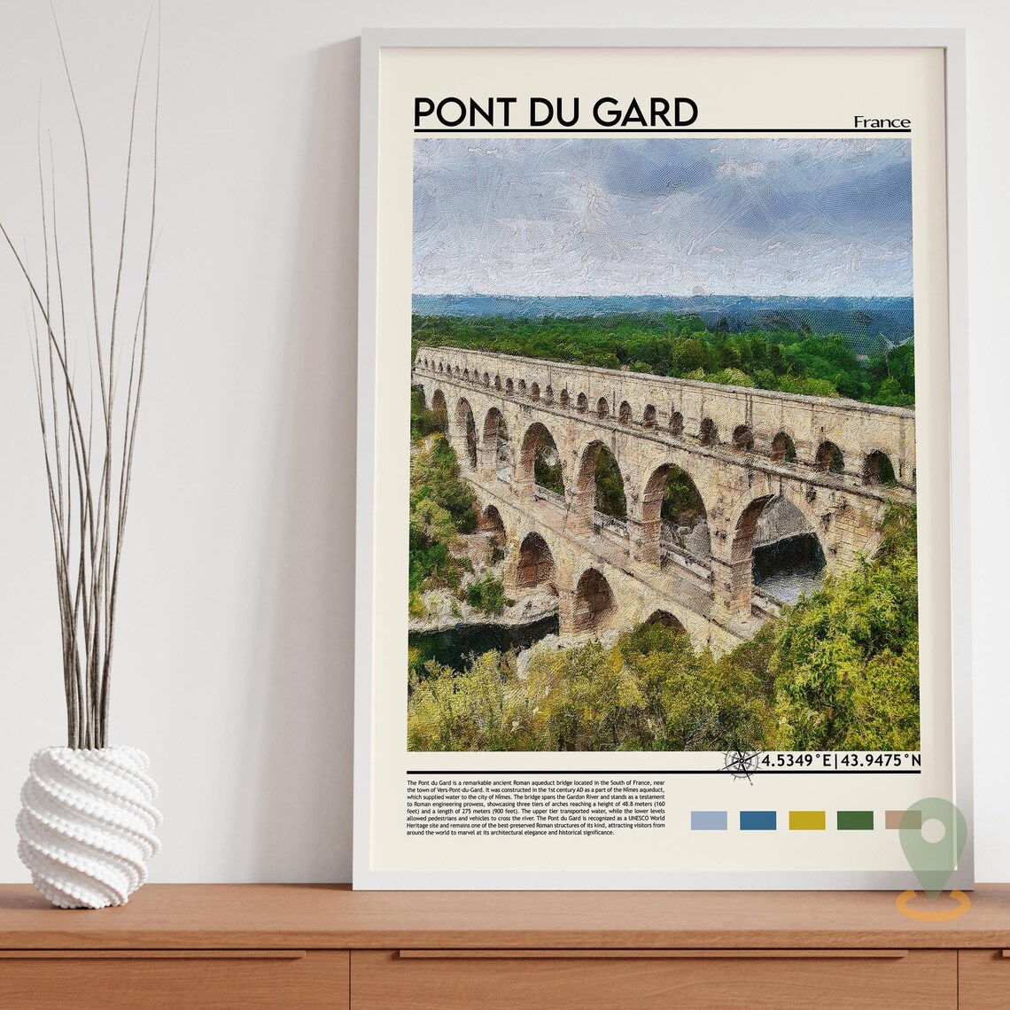 Pont du Gard France Roman Aqueduct Ancient Stone Bridge Poster - Image 5