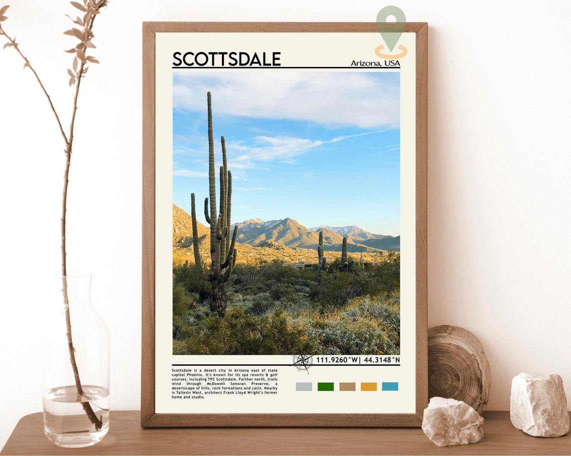 Scottsdale Print Vintage Poster Scottsdale Art Scottsdale Travel Poster Scottsdale Photo Scottsdale Poster Print Arizona Poster