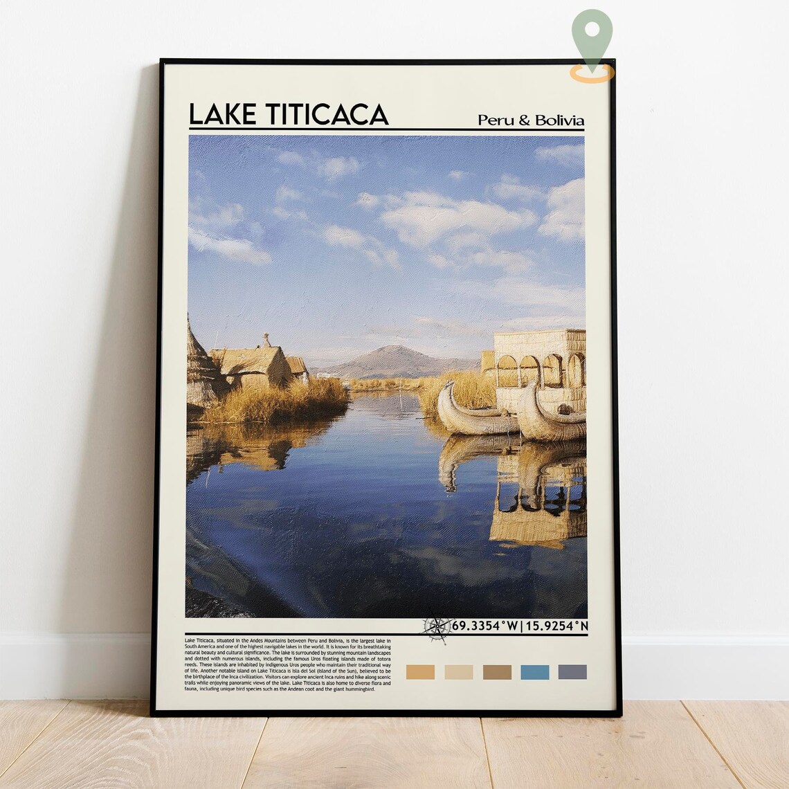 Lake Titicaca Peru Bolivia Floating Reed Islands Boats Photo Poster - Image 2
